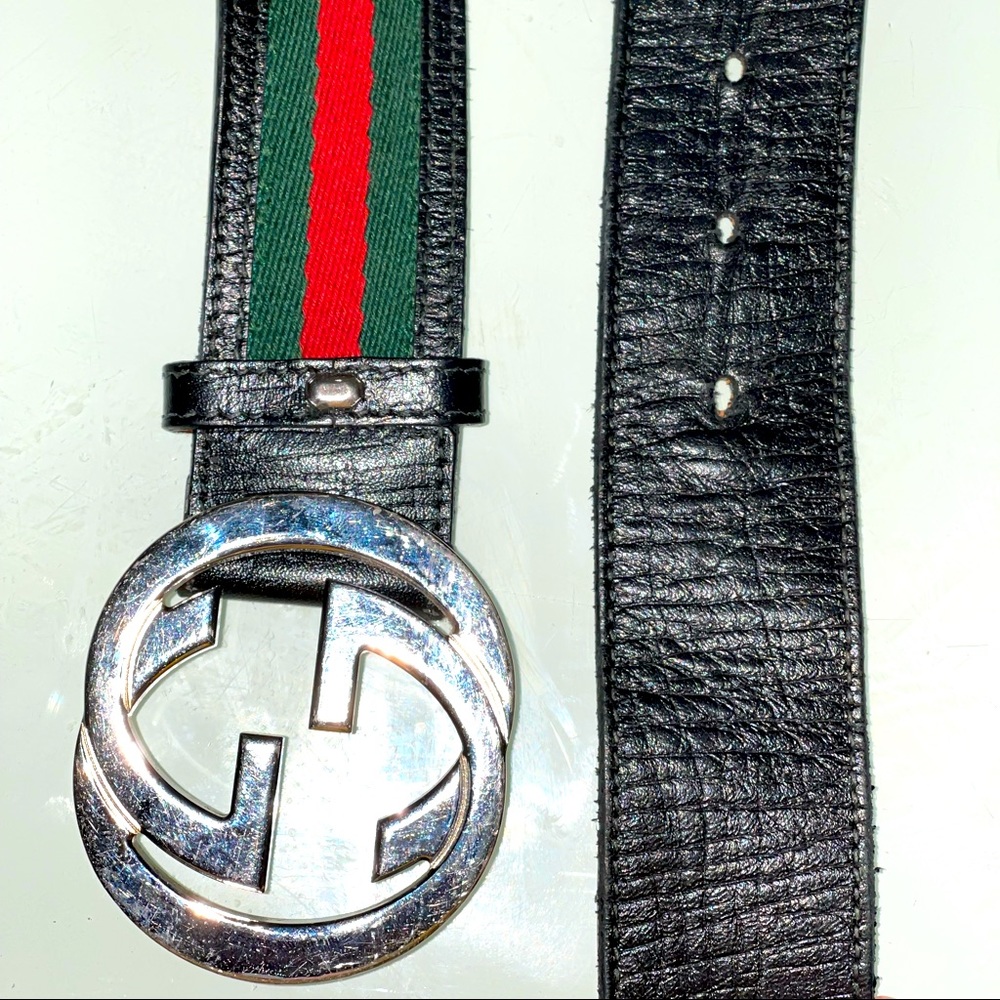 GUCCI WEB BELT with G BUCKLE